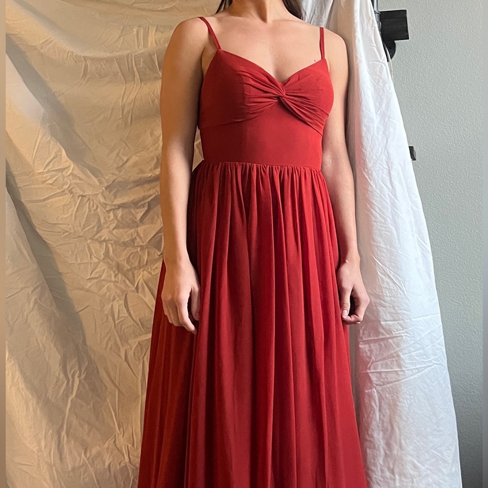 Azazie Zeya Dress Rust